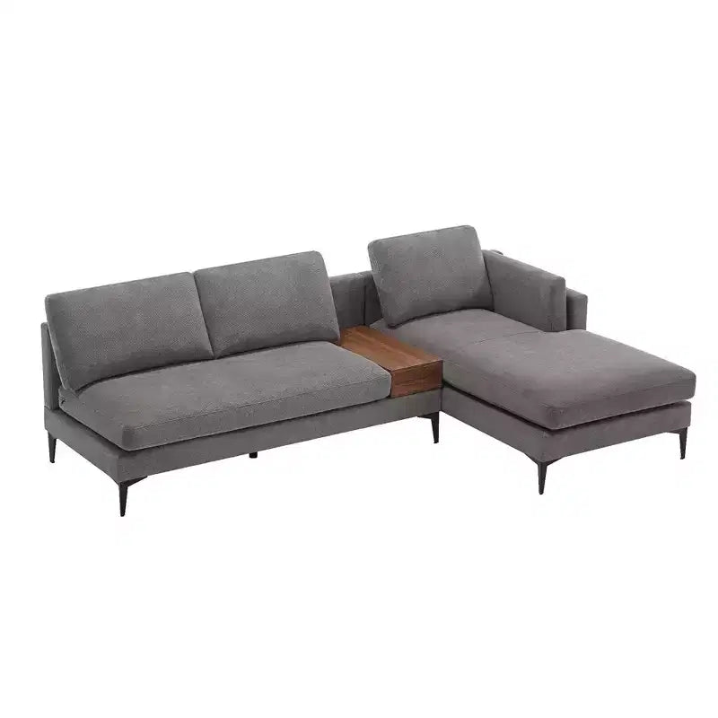 Minimalist 3 Seater L Shaped Sectional Sofa Reverisble Lounge Chaise for Living Room - Morden Fort