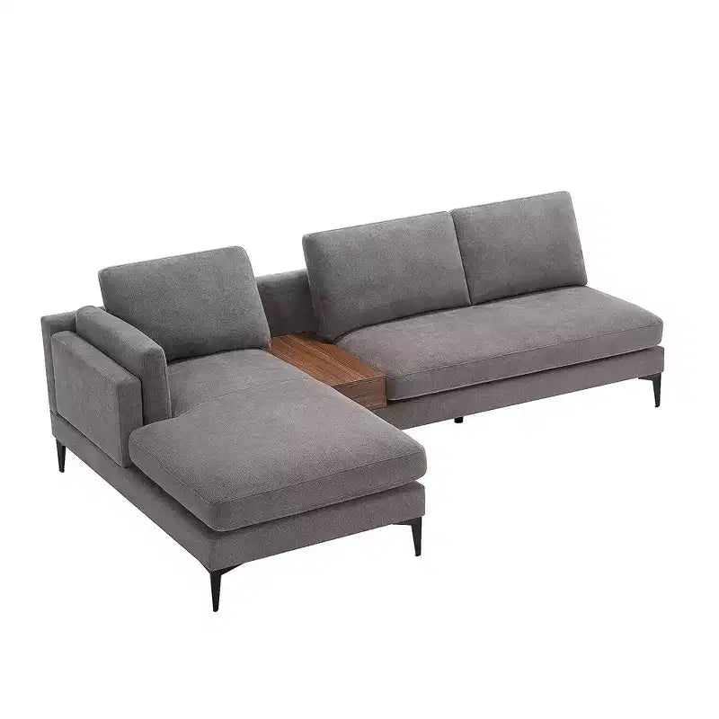 Minimalist 3 Seater L Shaped Sectional Sofa Reverisble Lounge Chaise for Living Room - Morden Fort