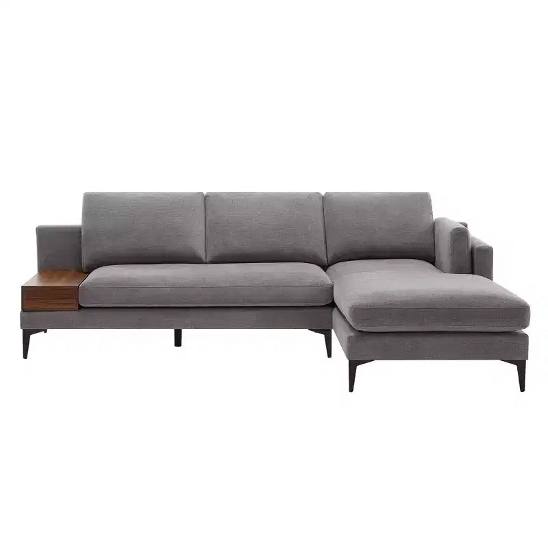 Minimalist 3 Seater L Shaped Sectional Sofa Reverisble Lounge Chaise for Living Room - Morden Fort