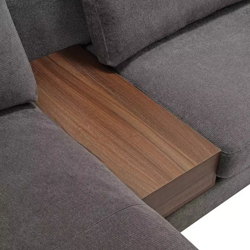Minimalist 3 Seater L Shaped Sectional Sofa Reverisble Lounge Chaise for Living Room - Morden Fort