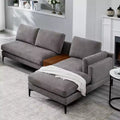 Minimalist 3 Seater L Shaped Sectional Sofa Reverisble Lounge Chaise for Living Room - Morden Fort