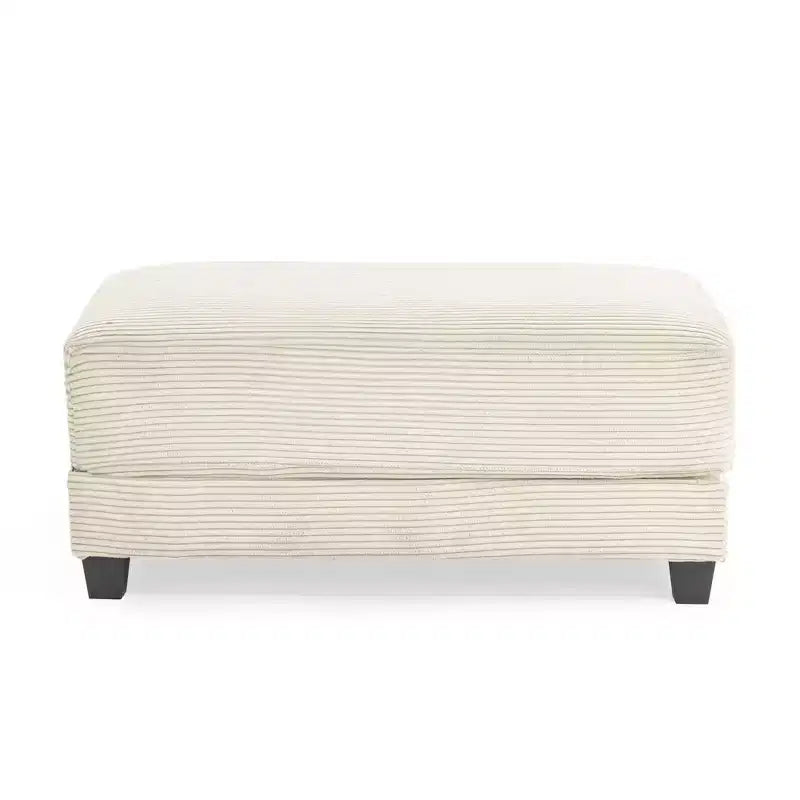 Hyleory 112'' Corduroy Sectional Sofa Bench with two ottomans and Storage side table living room
