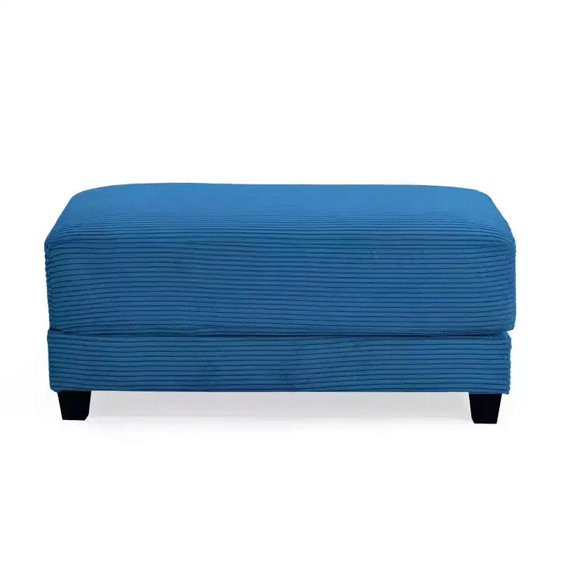 Hyleory 112'' Corduroy Sectional Sofa Bench with two ottomans and Storage side table living room