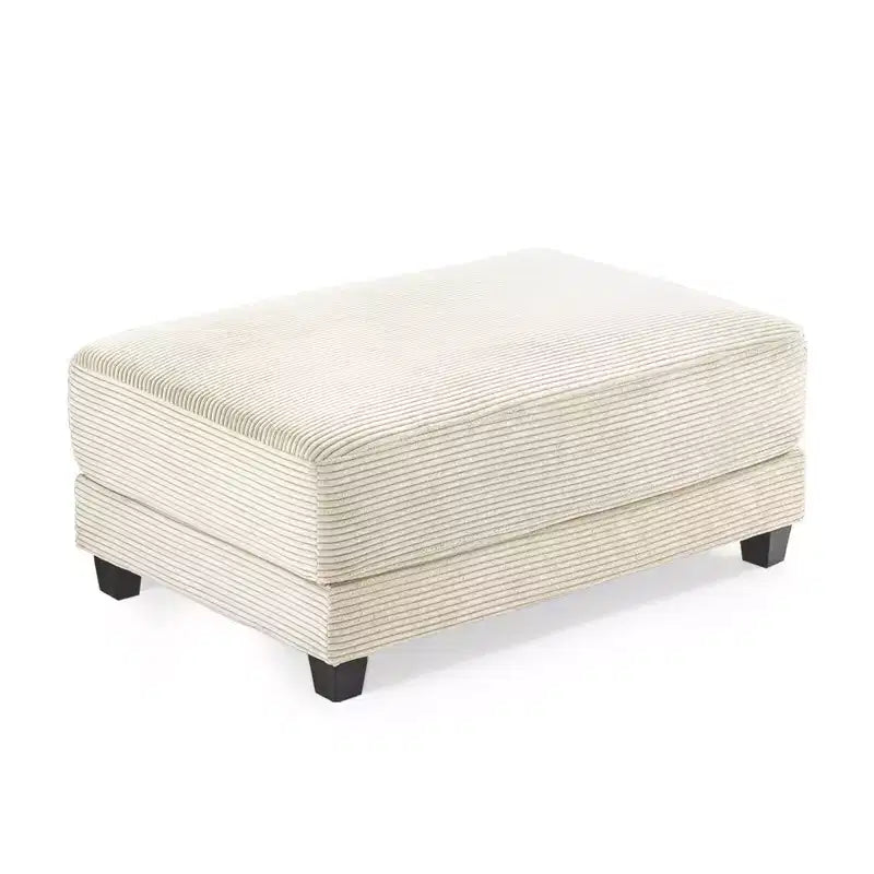 Hyleory 112'' Corduroy Sectional Sofa Bench with two ottomans and Storage side table living room