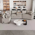 126W Convertible Sectional Sofa Couch Set, Pull-out Sleeper Sofa Bed with Charging Devices and Cup Holders 4S -ModernLuxe
