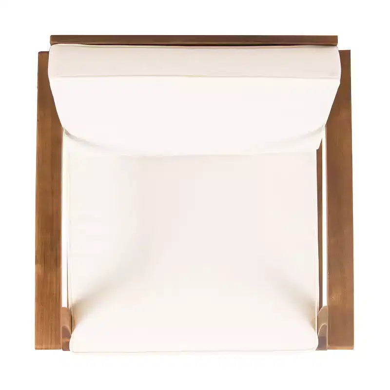 GDFStudio Abena Juego de conversación de 4 plazas para exteriores de madera de acacia con cojines, teca y crema