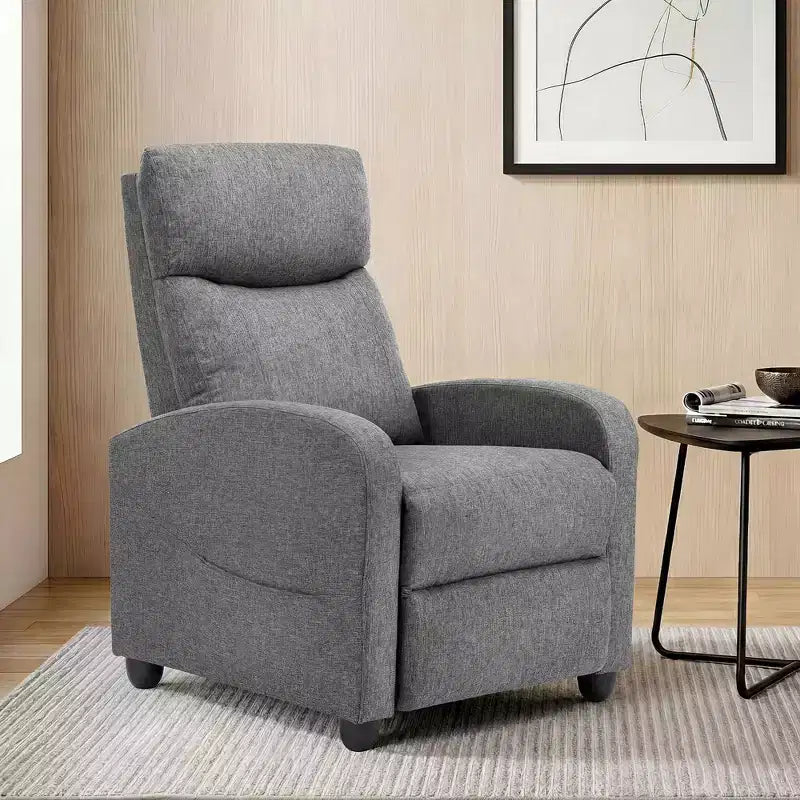 JIONJOY Wall-Hugger Massage Recliner Chair, Adjustable PU Leather Home Theater Recliner with Lumbar Massage, Quiet Motor
