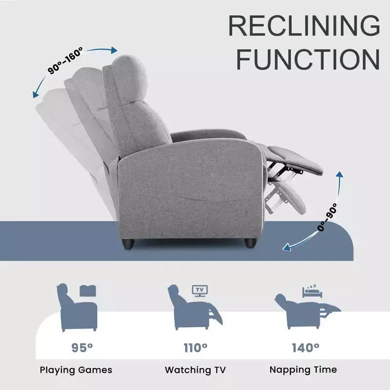 JIONJOY Wall-Hugger Massage Recliner Chair, Adjustable PU Leather Home Theater Recliner with Lumbar Massage, Quiet Motor