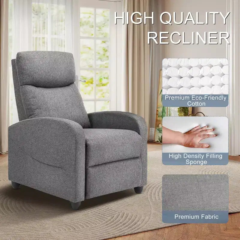 JIONJOY Wall-Hugger Massage Recliner Chair, Adjustable PU Leather Home Theater Recliner with Lumbar Massage, Quiet Motor