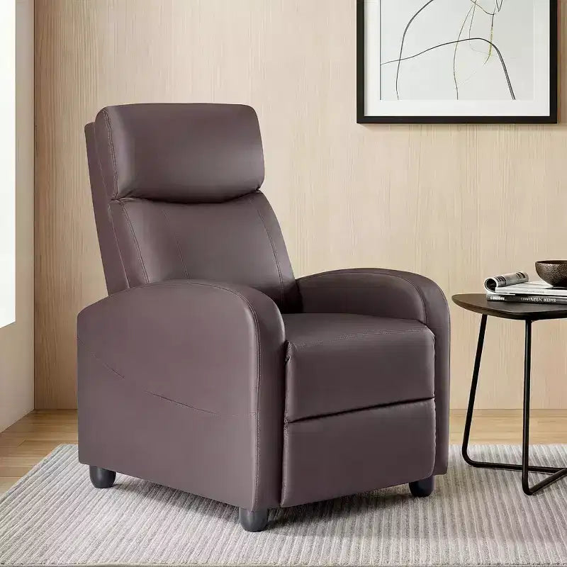 Sillón reclinable de masaje JIONJOY que ahorra espacio, sillón reclinable ajustable de cuero PU para cine en casa con masaje lumbar, motor silencioso
