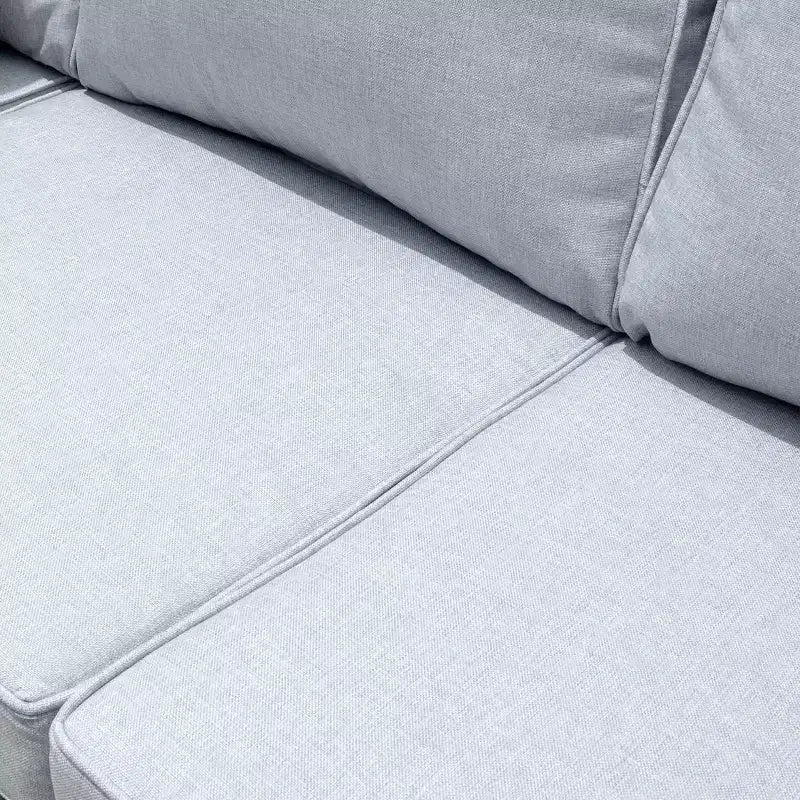 Juego de sofá de conversación Ovios Tampa de 7 piezas de mimbre para patio exterior con cojines