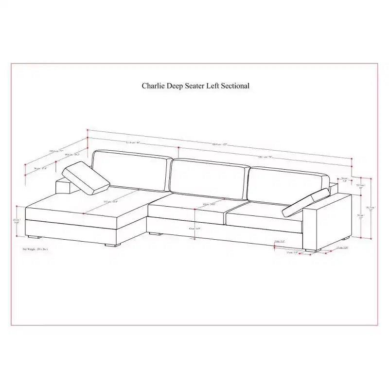 WyndenHall Roscoe Deep Seater Left Sectional