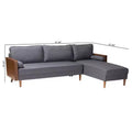 Baxton Studio Harleson Fabric and Wood Right Facing Sectional Sofa
