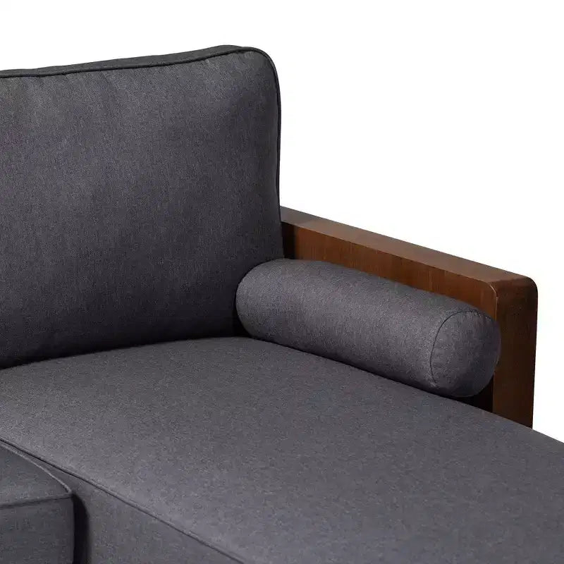 Baxton Studio Harleson Fabric and Wood Right Facing Sectional Sofa