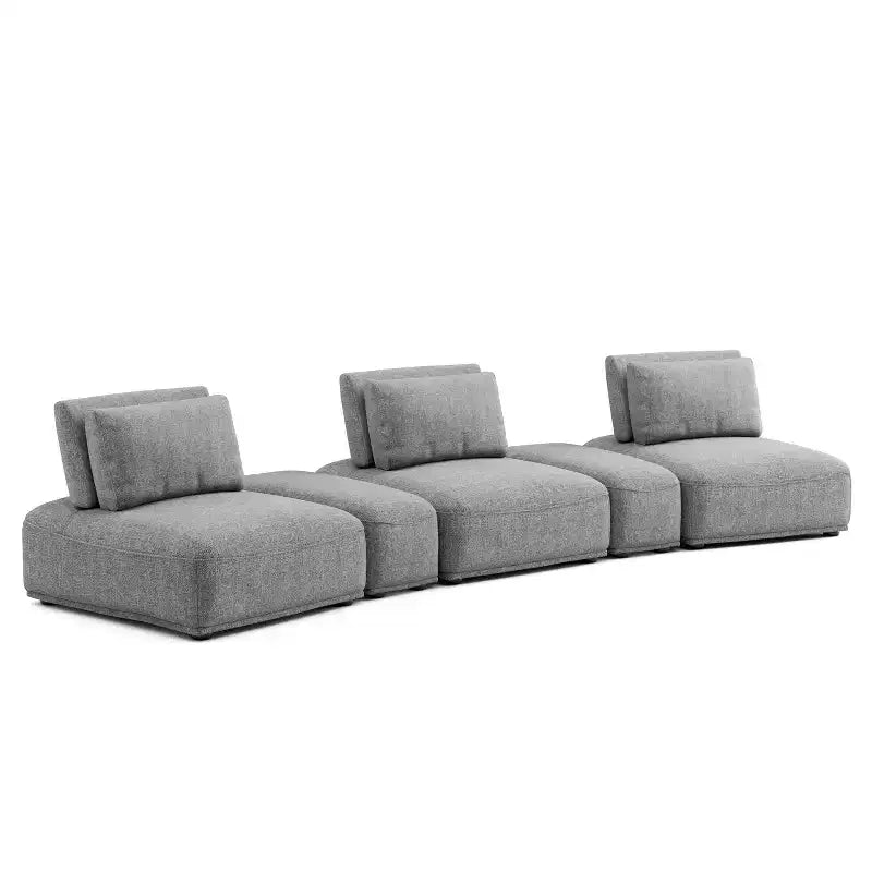 HOMES: Inside + Out 5pc Povoa 159" Modular Curved Sectional Sofa Modern Chenille with Extendable Backrest